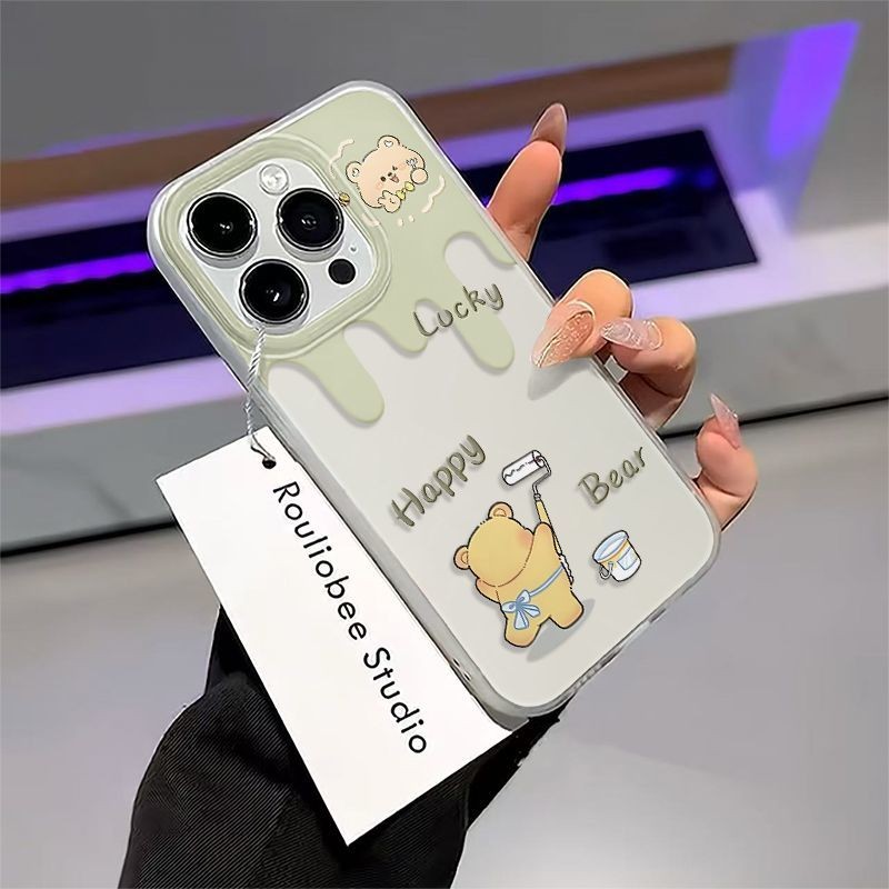 HP Soft New Bear Wall Paint Happy Case Redmi 15 14C หมายเหตุ 14 4G 5G Pro Plus A5 15C 13X A3 10C 10 