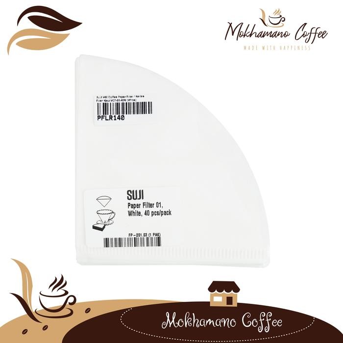 SUJI V60 กระดาษกรองกาแฟ / กระดาษกรองกาแฟ VCF-01-40W (สีขาว)