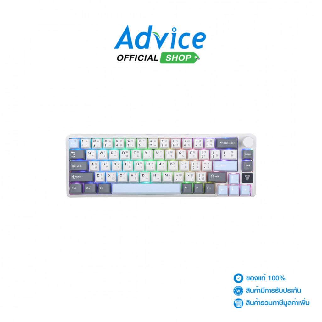 FANTECH KEYBOARD (คีย์บอร์ด) WIRELESS MK919 GRAY (BLUE SWITCH/BLUETOOTH) - A0172212