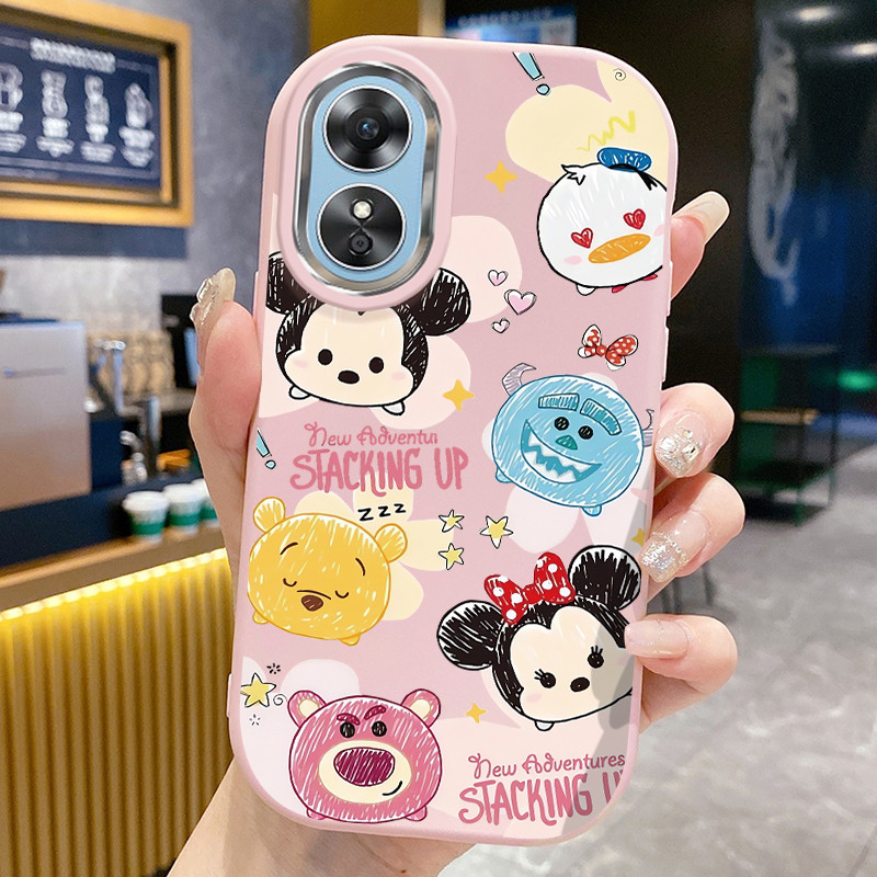 เคสสำหรับ OPPO A17 A17K เคสโทรศัพท์สัตว์น่ารักกันกระแทกกลมและอ้วน