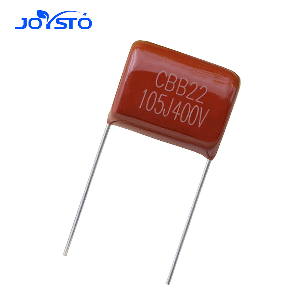 10 ชิ้น CBB Polypropylene ฟิล์มตัวเก็บประจุพิทช์ 20 มม.105 1uF 400V 400v105j
