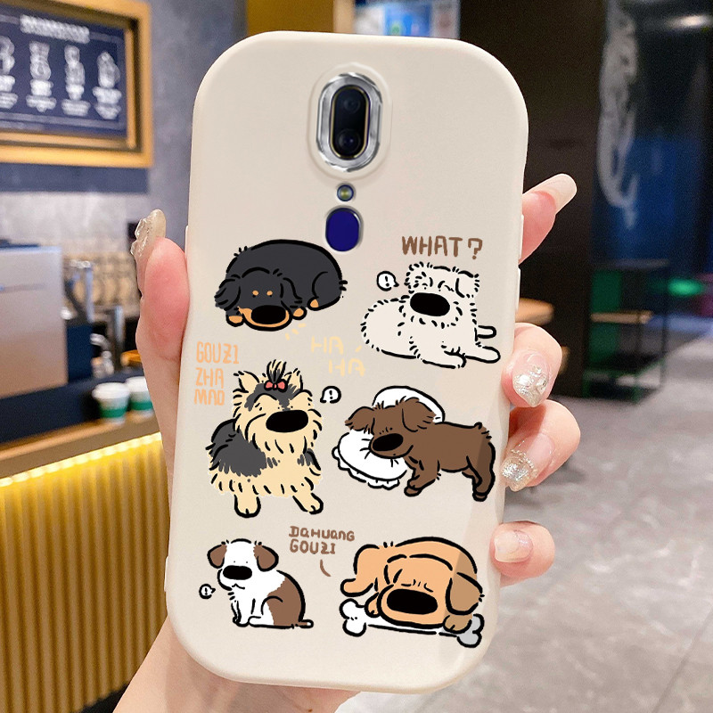 เคสสำหรับ OPPO F11 F11 Pro A9 2019 A9X เคสโทรศัพท์สุนัขน่ารักกันกระแทกกลมและอ้วน