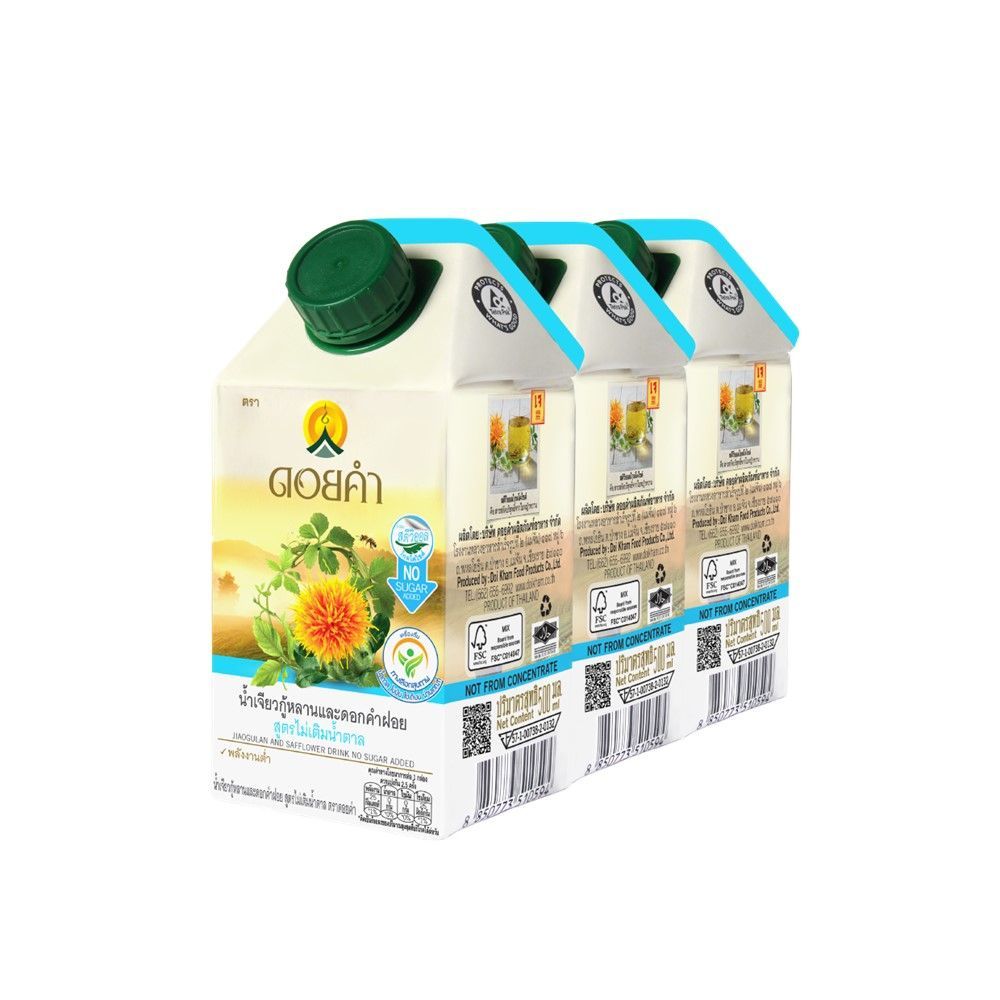 [สินค้าส่งด่วน]ดอยคำ น้ำเจียวกู้หลานดอกคำฝอย สูตรไม่มีน้ำตาล 500 มล. แพ็ค 3