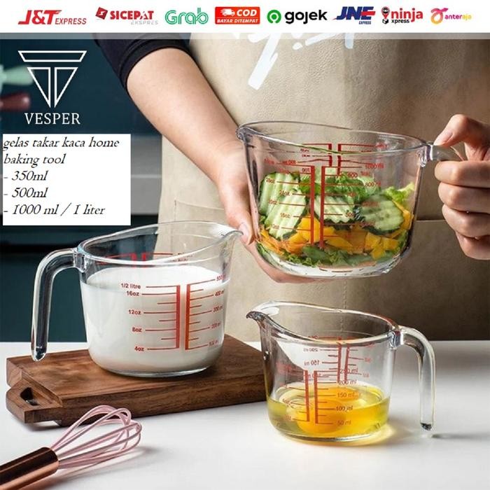 เครื่องมืออบขนมที่บ้าน ถ้วยตวงแก้ว 250Ml 500Ml 1L