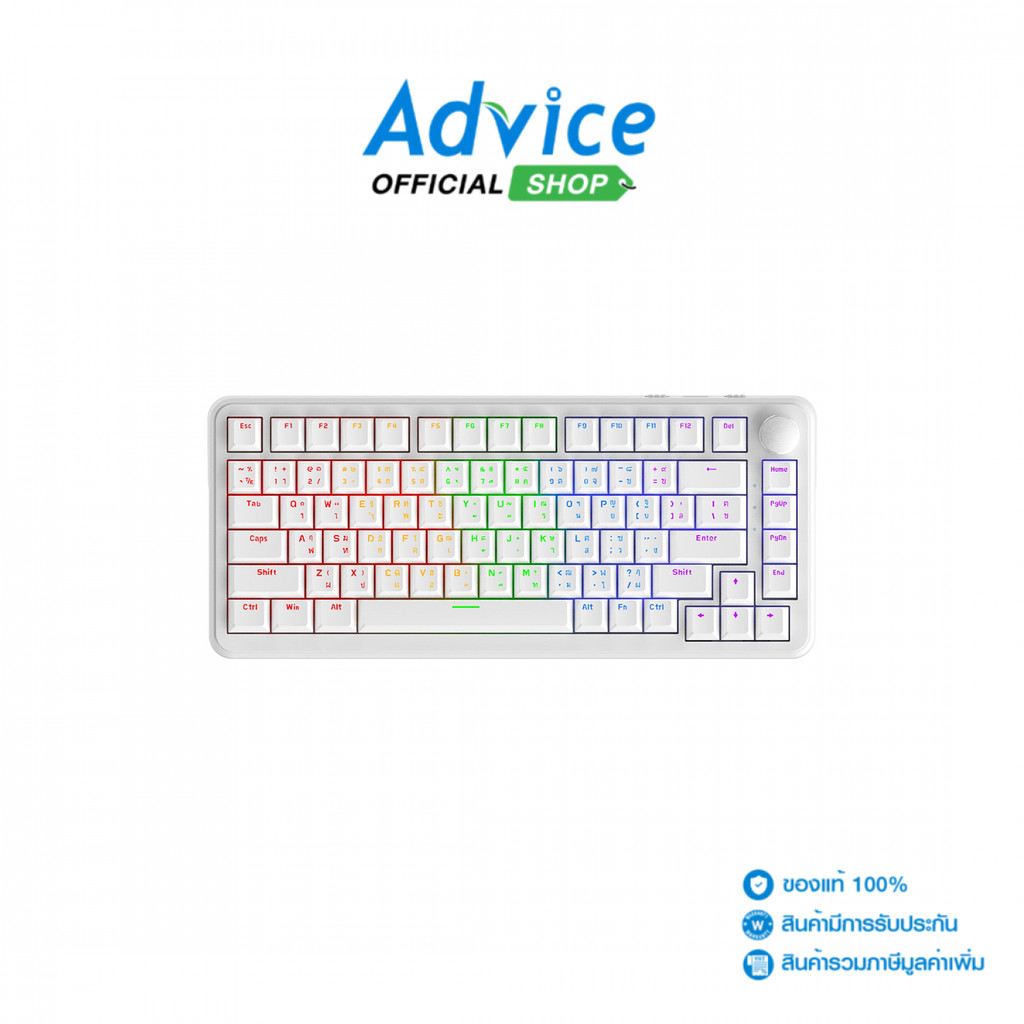 AJAZZ KEYBOARD (คีย์บอร์ด) AK820MAX WHITE (RED SWITCH) - A0172750