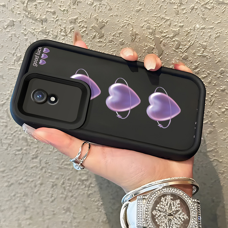 HP UNGU เคสโทรศัพท์สําหรับ VIVO Y02 VIVO Y02A VIVO Y02T กรณีสีม่วงหัวใจ Liquid Feel Cover Softcase ซ