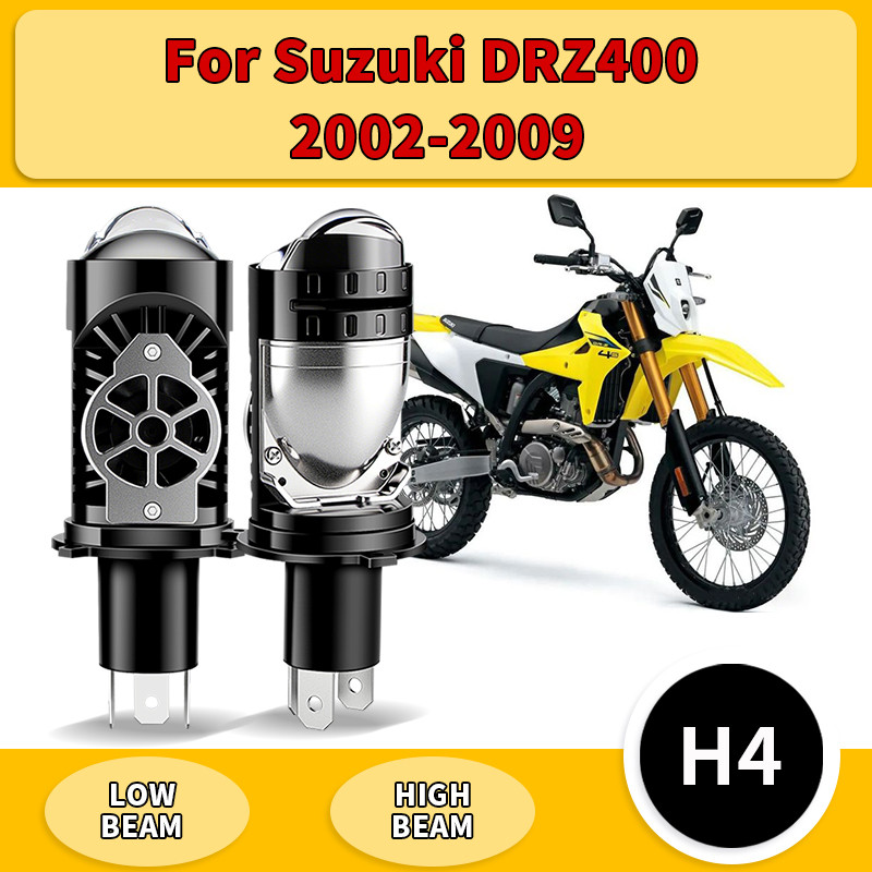 1PC/2PCS สําหรับ Suzuki DRZ400 2002-2009 H4 โปรเจคเตอร์เลนส์ LED ไฟหน้ารถหลอดไฟ 30000LM 150W CANBUS 