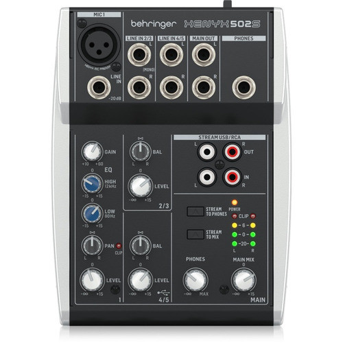 Behringer Analog Mixer 5-input 2-bus with USB streaming audio interface XENYX 502S