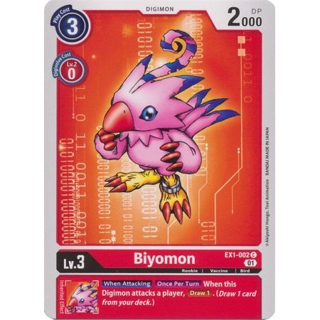 การ์ด Digimon Biyomon - EX1-002 - ทั่วไป
