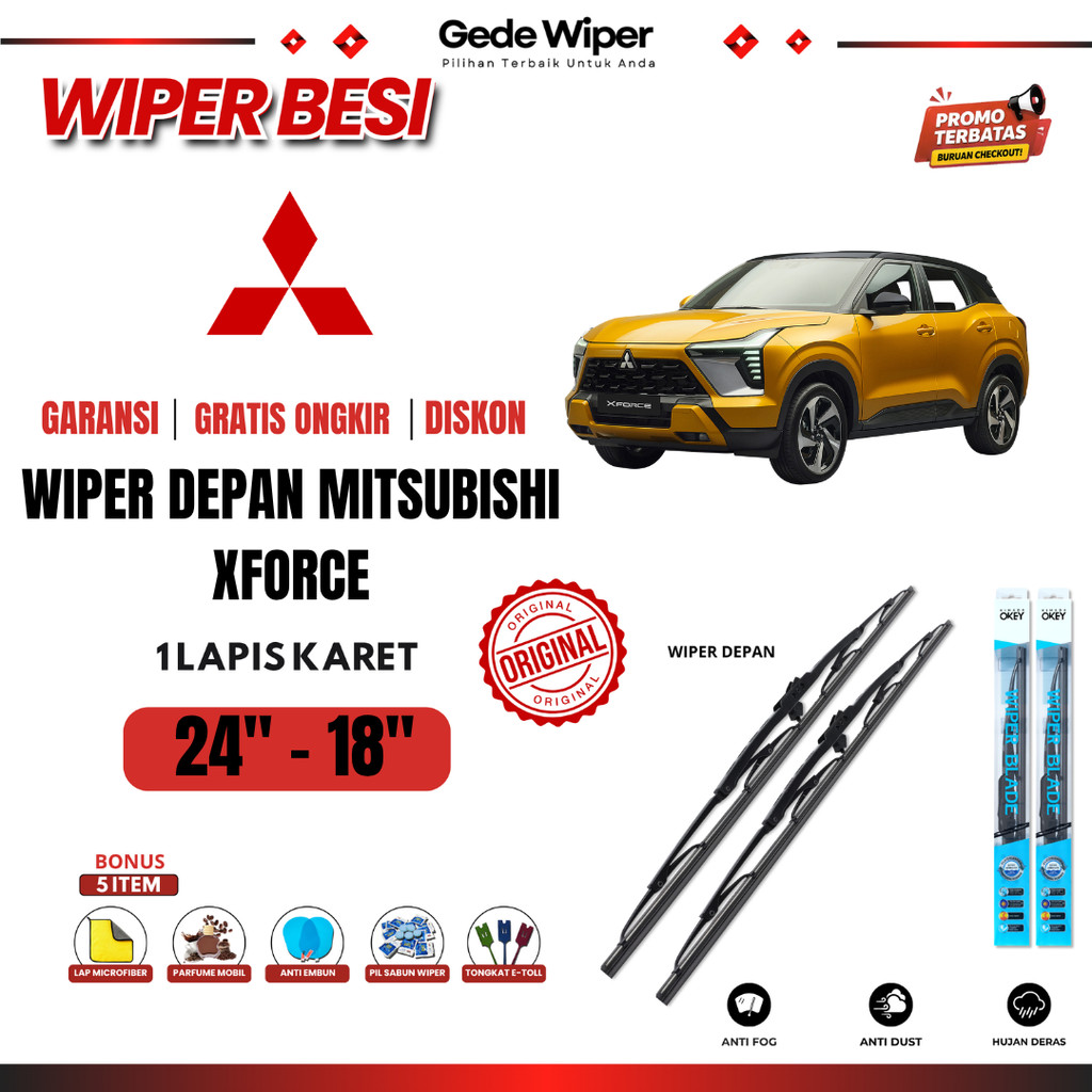 Mitsubishi XForce Conventional ที่ปัดน้ําฝนกระจกรถยนต์ฟรี 5 โบนัส