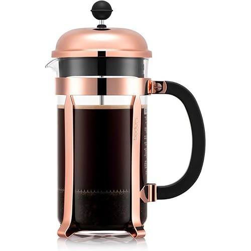 BODUM COFFEE MAKER PRESS CHAMBORD French 1000ml Copper Stainless Steel Filter Glass Beaker Immersion