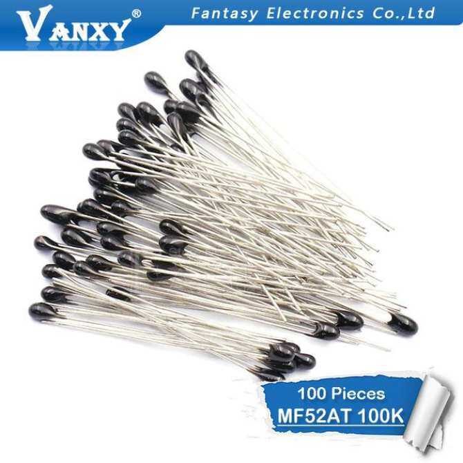 100pcs ntc-mf52at ntc thermistor อุณหภูมิเซนเซอร์ ntc thermistor 100k ntc MF52AT MF52 3950 100 k โอห