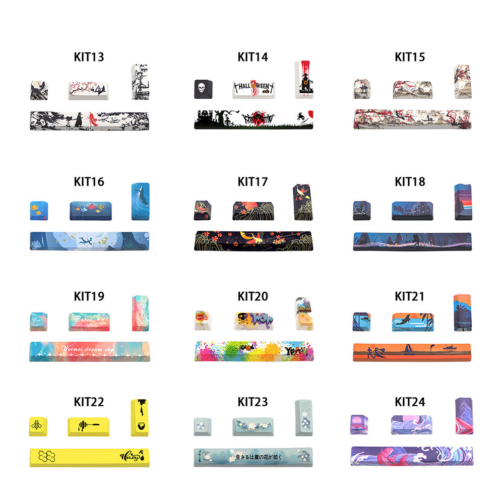 PBT แป้นพิมพ์เกมเมอร์ OEM-4 5-Side Sublimation Keycaps พร้อม Space 6.25U ESC Enter สำหรับ Mechanical