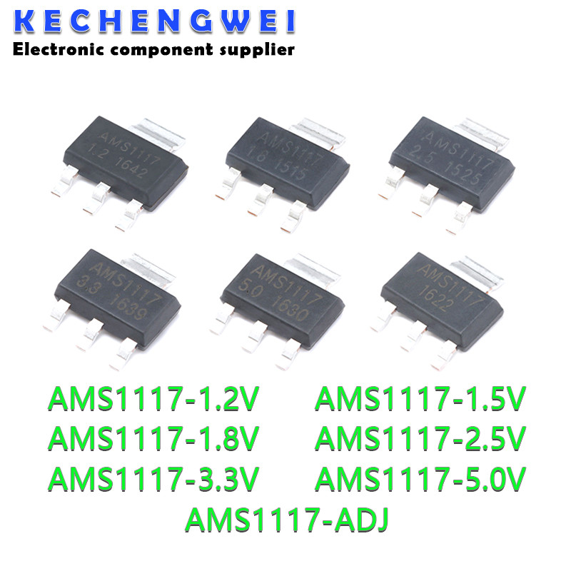 50PCS AMS1117 series AMS1117-3.3V AMS1117-ADJ AMS1117-1.8V AMS1117-1.2V AMS1117-5.0V AMS1117-2.5V AM
