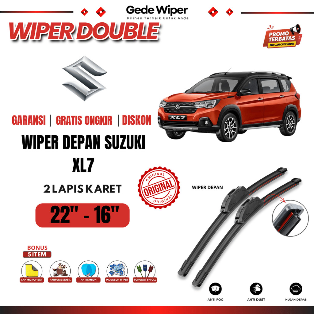ที่ปัดน้ําฝนกระจกคู่ Suzuki XL7 ฟรี 5 โบนัส