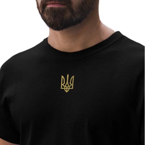 เสื้อยืดแฟชั่นผู้ชายใหม่ยูเครน Golden Trident Zelensky เสื้อยืด