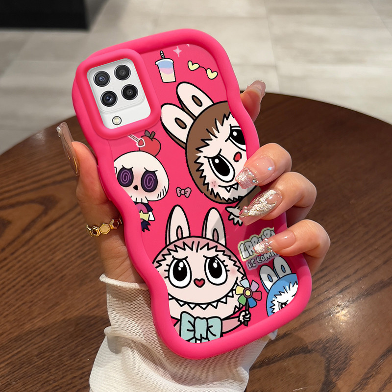 ปลอกสําหรับ Samsung A22 M22 M32 กรณีน่ารัก Little Giant รูปแบบปลอก HP Cesing Soft Case Macaron เคสซิ