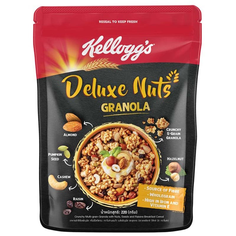 KELLOGGS เคลล็อกส์ดีลักซ์นัทกราโนลา 220กรัม [9555805800337]