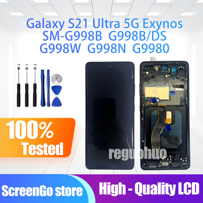 6.8 สําหรับ Samsung Galaxy S21 Ultra SM-G998B G998B/DS G998W G998N G9980 จอแสดงผล LCD เต็มรูปแบบหน้า