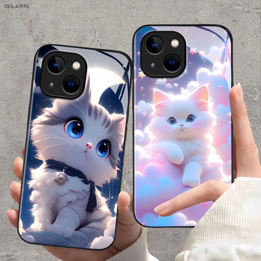 Samsung Galaxy A55 A06 A16 A05S A04S A13 A05 A15 A35 A34 A25 A14 A04 A70 A72 A24 A80 A9 A8 A6 Plus 2018 4G 5G เคส Glass