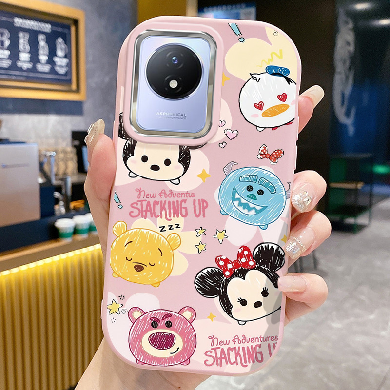 เคสสำหรับ VIVO Y02 Y02A Y02T Y02s Y11 2023 เคสโทรศัพท์สัตว์น่ารักกันกระแทกกลมและอ้วน