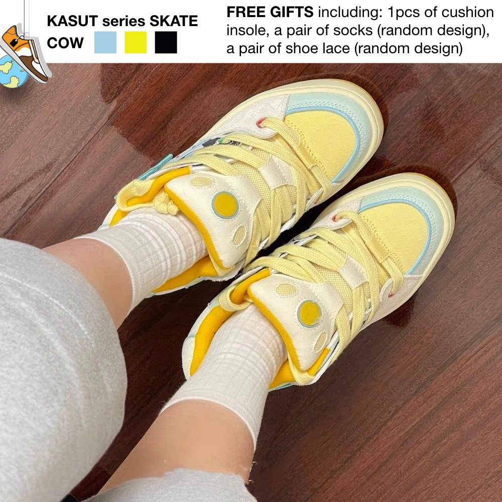 ทาโล👸🏻👟36-40 ONLINE EXCLUSIVE รองเท้าผ้าใบสีเหลืองน่ารักออกแบบรองเท้าสเก็ตรองเท้าผ้าใบผู้หญิงผู้หญิง