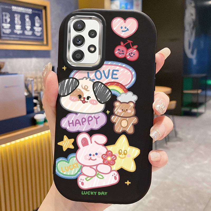เคสสำหรับ Samsung A52 A52s A53 A32 M32 เคสโทรศัพท์สัตว์น่ารักกันกระแทกกลมและอ้วน