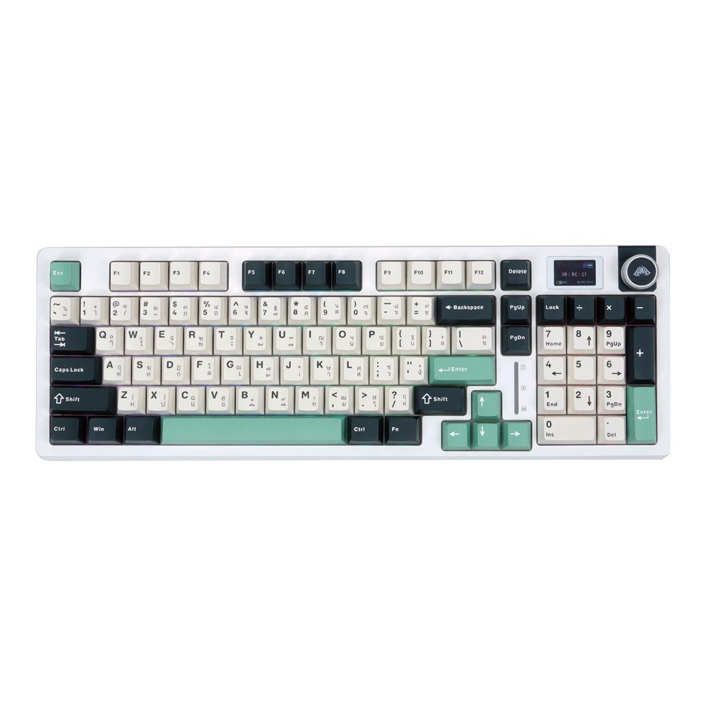 WIRELESS KEYBOARD (คีย์บอร์ดไร้สาย) AULA S98 PRO GRAY SWITCH V4 RGB EN/TH - FIELD GREEN ---
