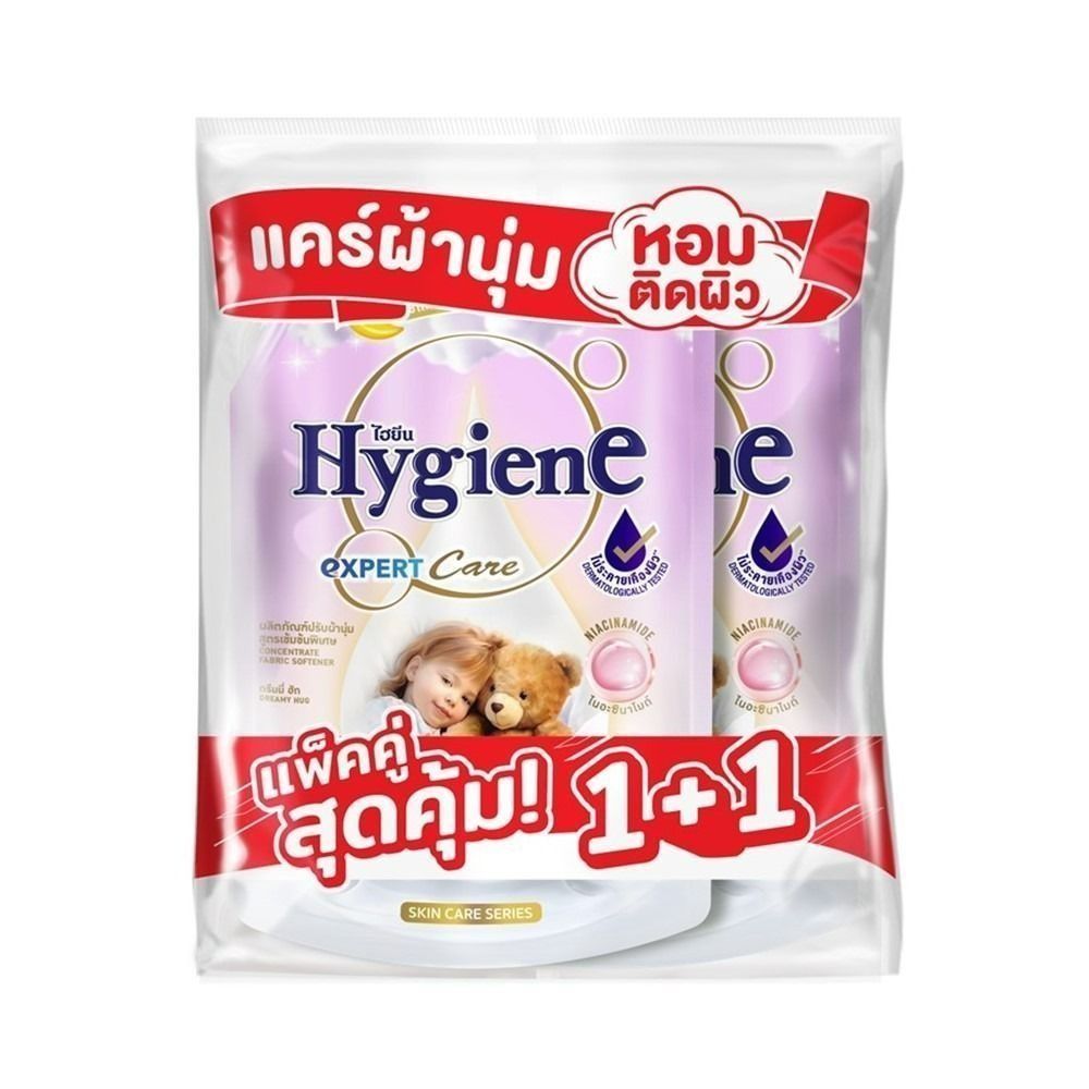 ไฮยีน น้ำยาปรับผ้านุ่ม ดรีมมี่ ฮัก 1000 มล. แพ็ค 1+1