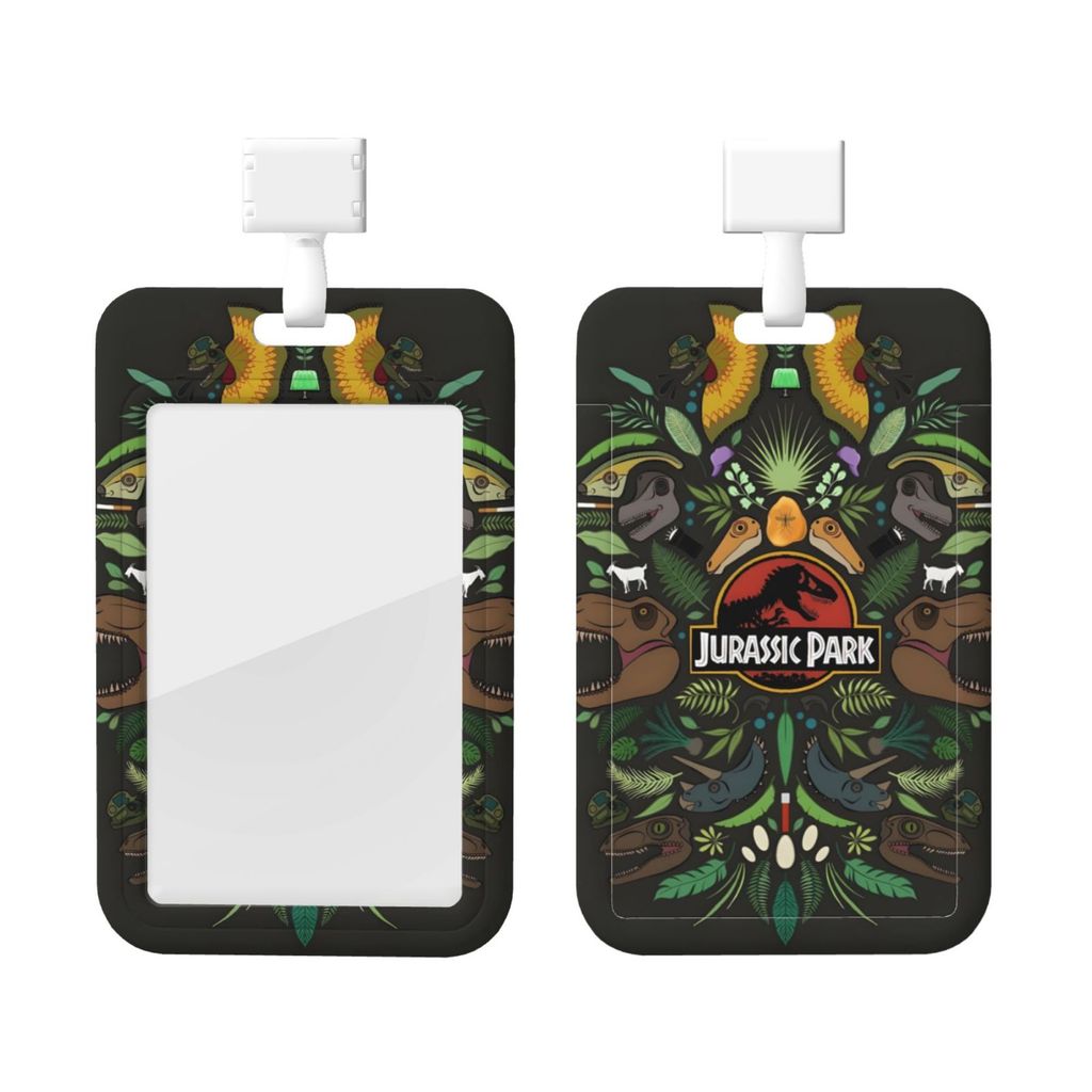 ที่ใส่บัตรประจําตัวแนวตั้ง Jurassic Park พร้อมเชือกเส้นเล็ก, ฝาครอบป้องกันป้ายทํางานพนักงานพลาสติก, กล่องใส่ป้ายชื่อนักเรียนสํานักงาน