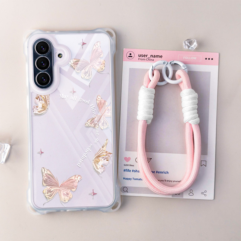 HP GANTUNGANผีเสื้อเคสโทรศัพท์+Hangerสําหรับเคสโทรศัพท์แบบนุ่มInfinix Smart 10 9 8 Tecno Spark Go 1 