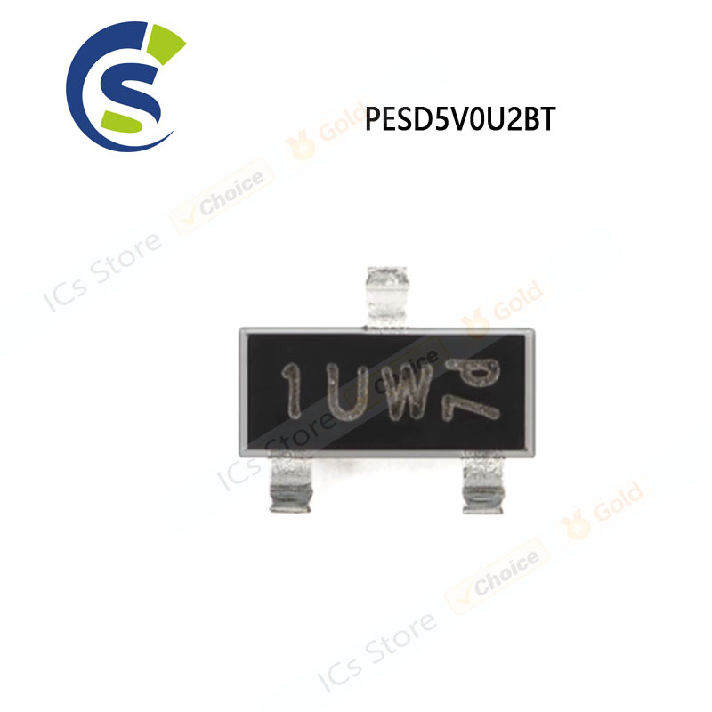 50 ชิ้นใหม่และต้นฉบับ 1UW sot23-3 ชิปเซ็ต PESD5V0U2BT