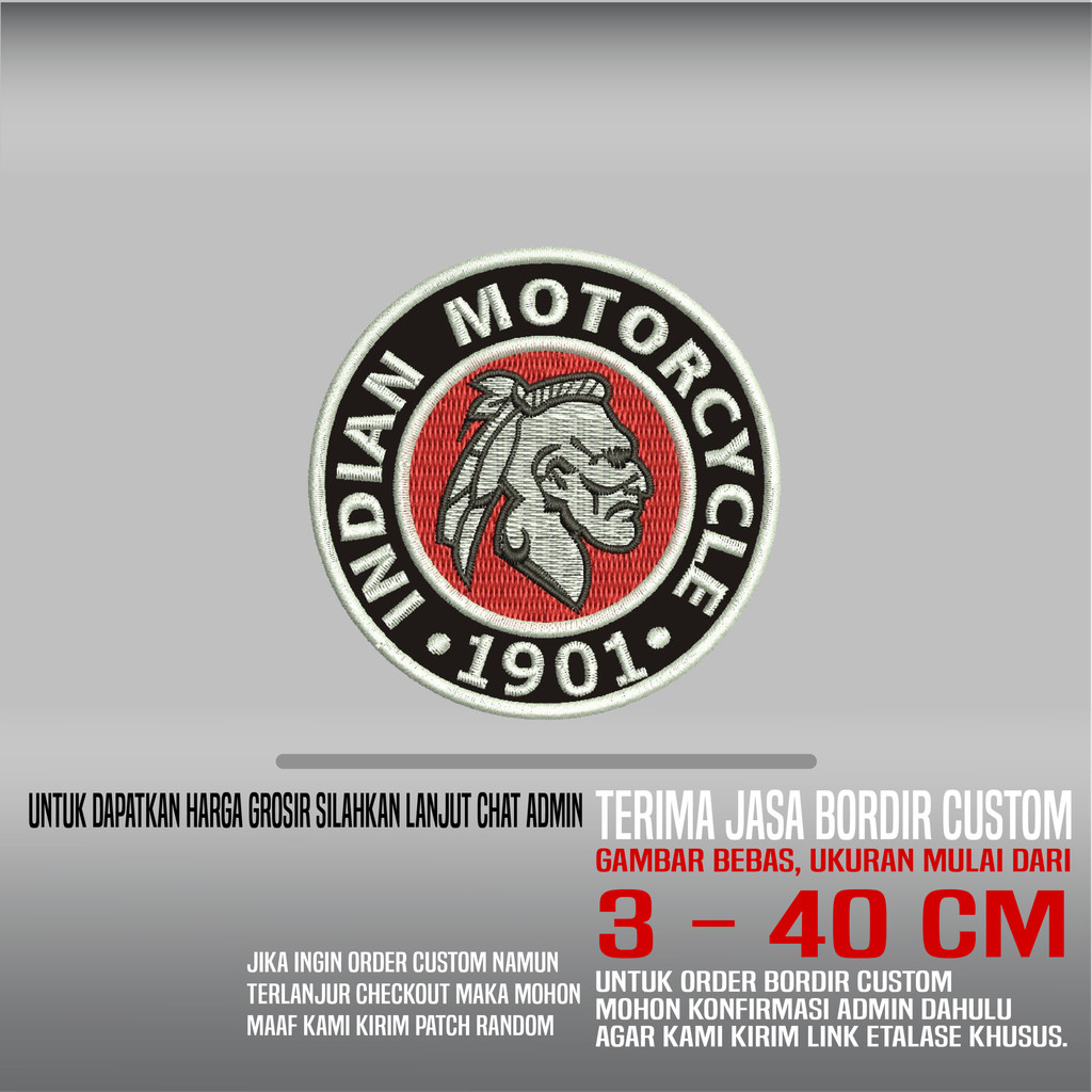 INDIAN MOTORCYCLE 1901 PATCH EMBROIDERY โลโก้/EMBLEM HDP-652