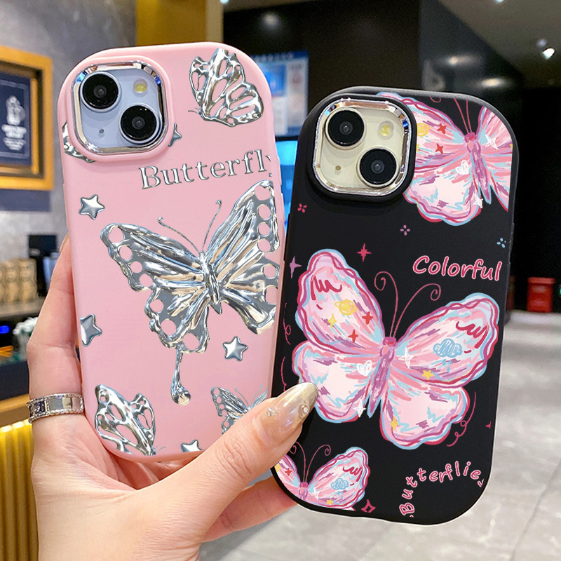 เคสสำหรับ Realme 8 5G 8s 5G Q3 Q3i V13 5G Narzo 30 5G เคสโทรศัพท์ผีเสื้อสีสันสดใสกันกระแทกกลมและอ้วน - รูปที่ 7