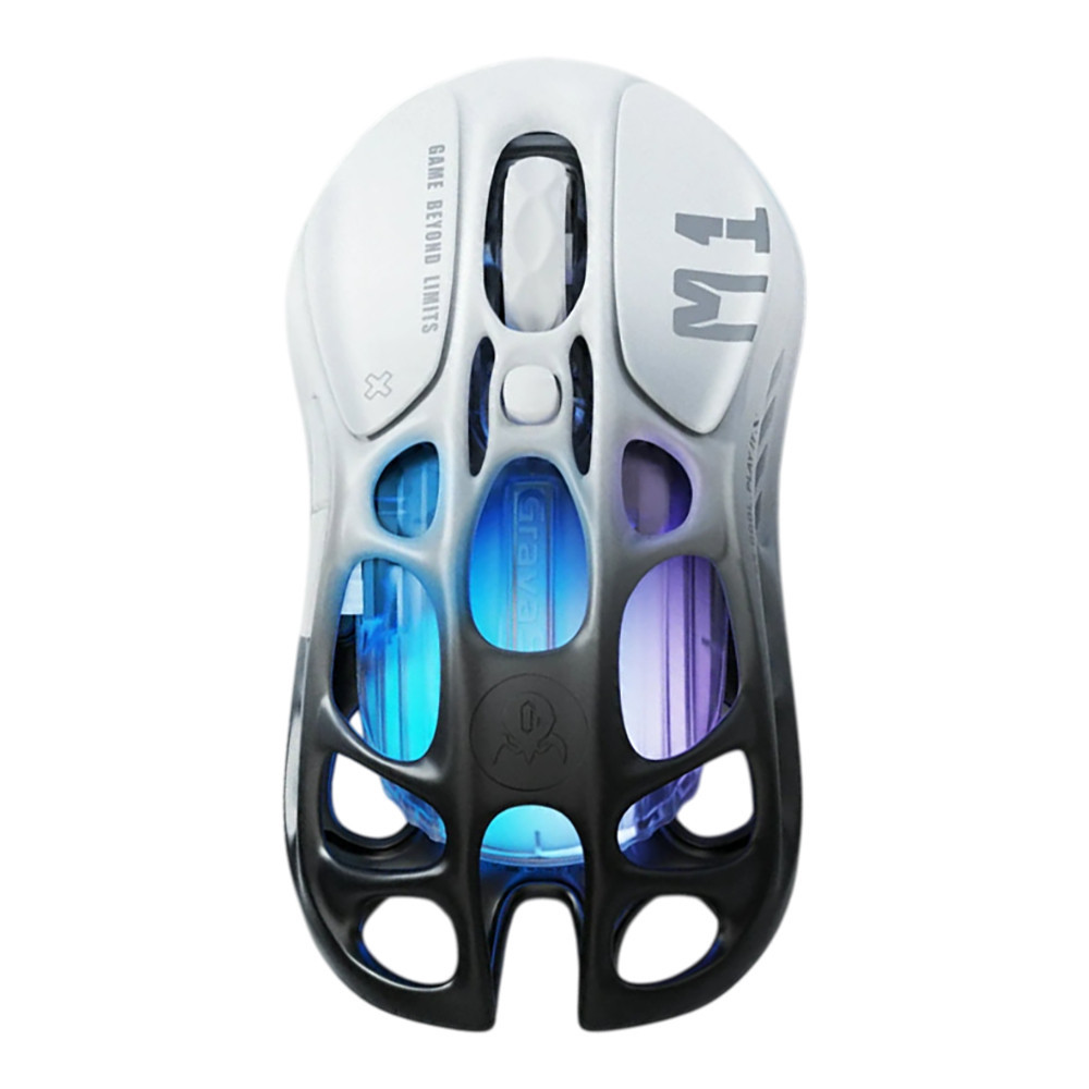WIRELESS MOUSE (เมาส์ไร้สาย) GRAVASTAR GAMING MOUSE MERCURY M1 PRO (BLACK/WHITE) //