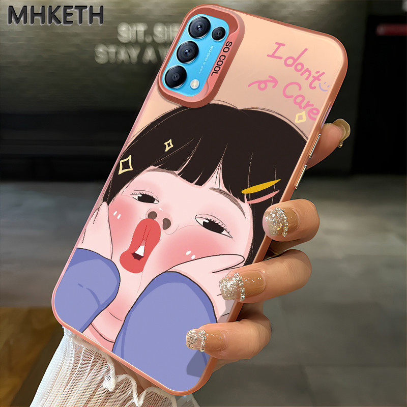 MHKETH เคสสำหรับ OPPO Reno 5 4G Reno 5 5G Reno 5K Reno 6 4G Find X3 Lite เคสโทรศัพท์ผิวเกล็ดน้ำแข็งสไตล์คู่รักตลก - รูปที่ 2