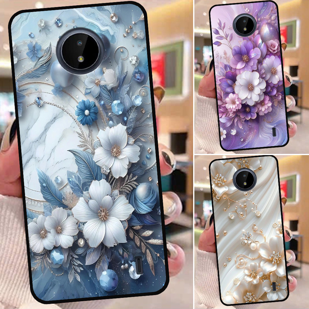 เคส Nokia 3.4 / G10 / C20 / C30 / C21 Plus พิมพ์ลายดอกไม้สุดหรู