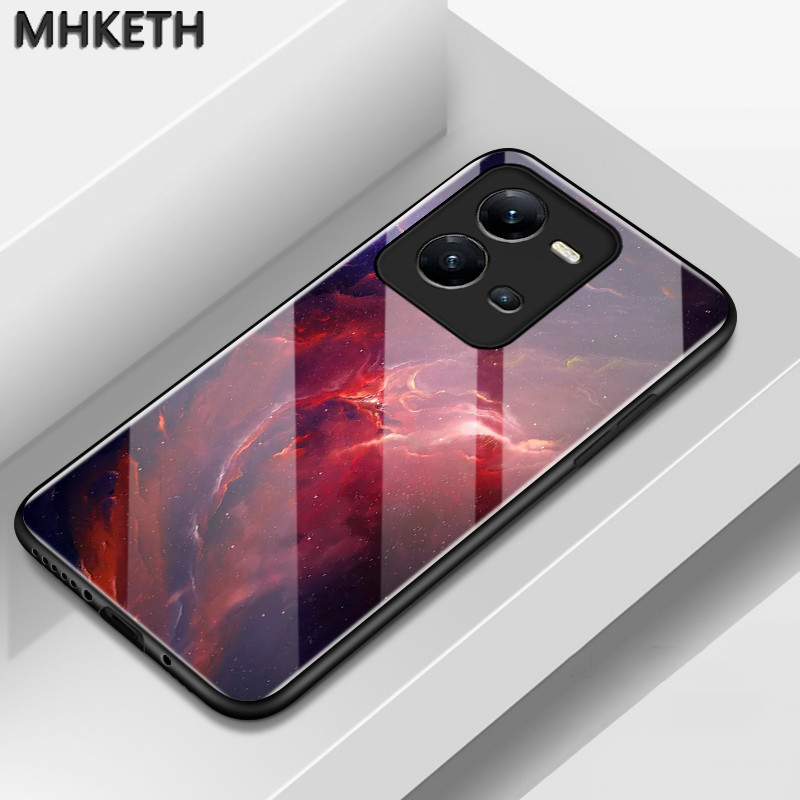 เคสสำหรับ VIVO V25 5G V25 Pro 5G V25E 4G เคสโทรศัพท์กันตกทำจากแก้วพราวฝาหลัง – โปรปัง