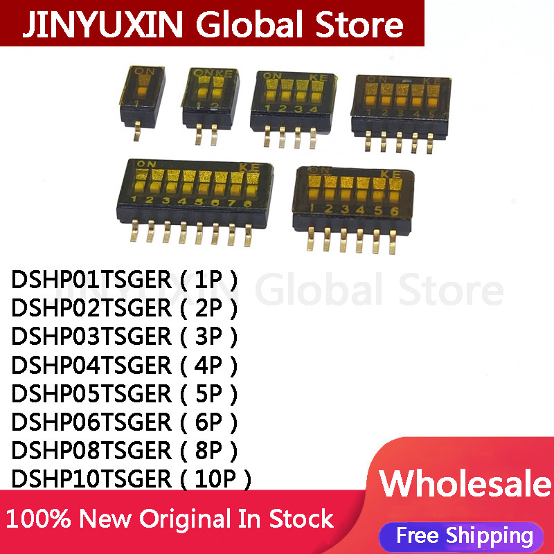 10pcs DSHP04TSGER KE จุ่มสวิทช์ 1.27 1P 2P 3P 4P 5P 6P 8P 10P ตําแหน่ง 1.27 มม.