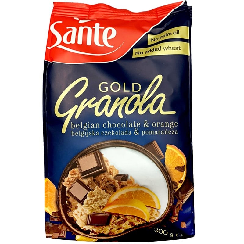 SANTE ซานเต้กราโนล่าโกลด์ผสมช็อคโกแลตและส้ม 300กรัม [5900617037176]