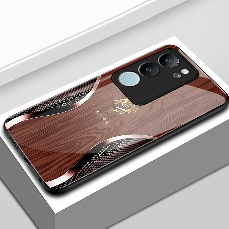 เคสสำหรับ VIVO V29 5G V29 Pro 5G V29E 5G V27 5G V27 Pro 5G เคสโทรศัพท์มังกรเปลือกแก้วกันกระแทก