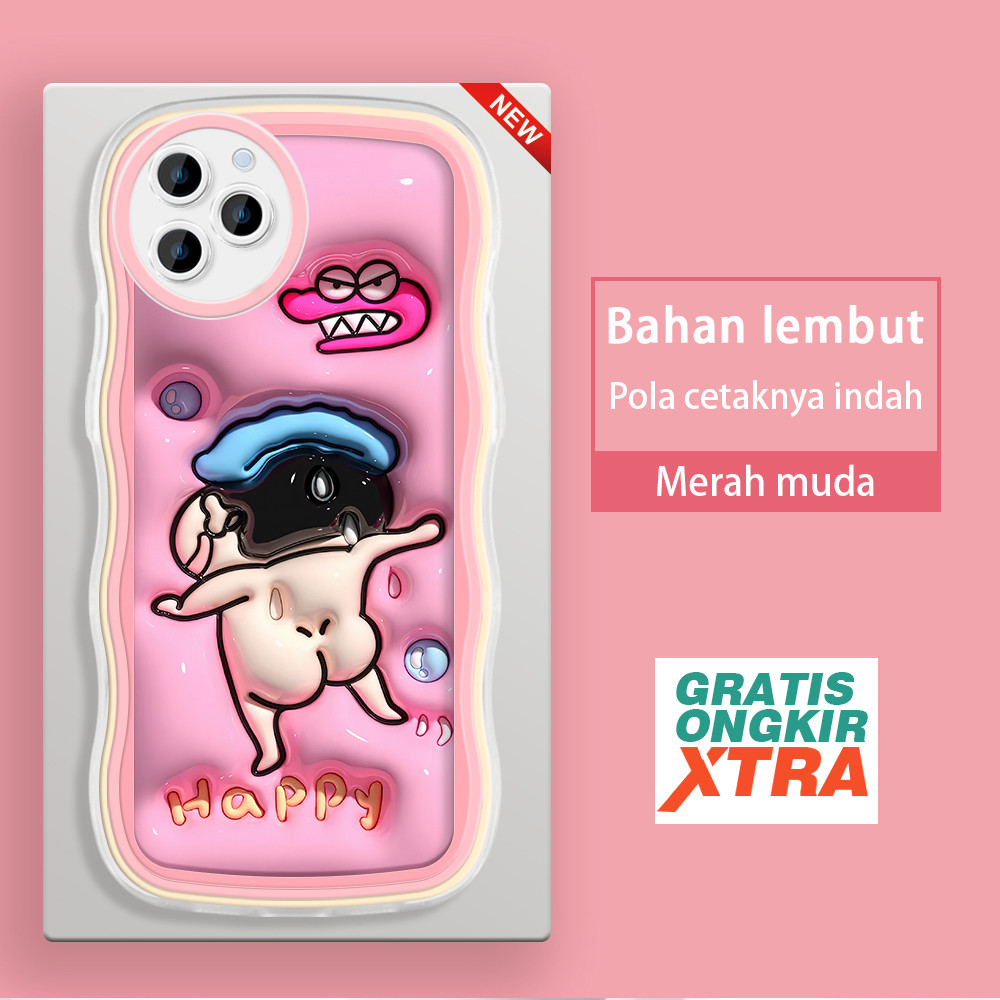 HP Infinix Hot 20s 30i 30 40 40i 50 Pro Plus 50i smart 9 Shinchan Fun 3D Soft Case สบายอินเทรนด์Wave