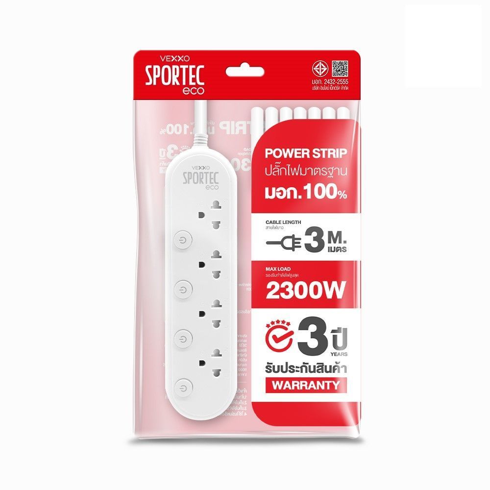 [สินค้าส่งด่วน] VOX ปลั๊กไฟ 4ช่อง 4สวิตช์ SP ECO 3M