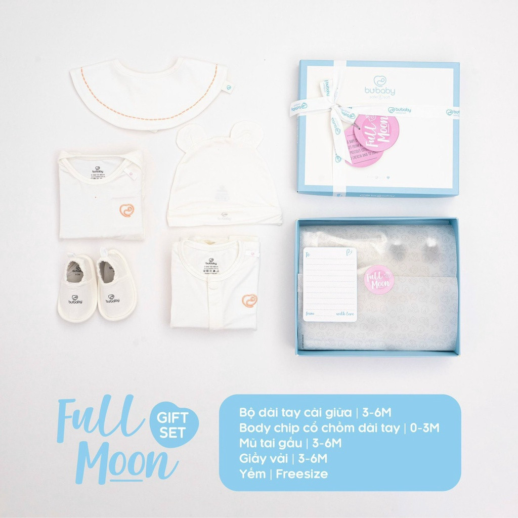 BU (0M-3M) – Gift Set Full Moon ทําจากผ้าฝ้ายออร์แกนิกคุณภาพสูงสําหรับทารกแรกเกิด – GSR680000 ZZ ZZ 