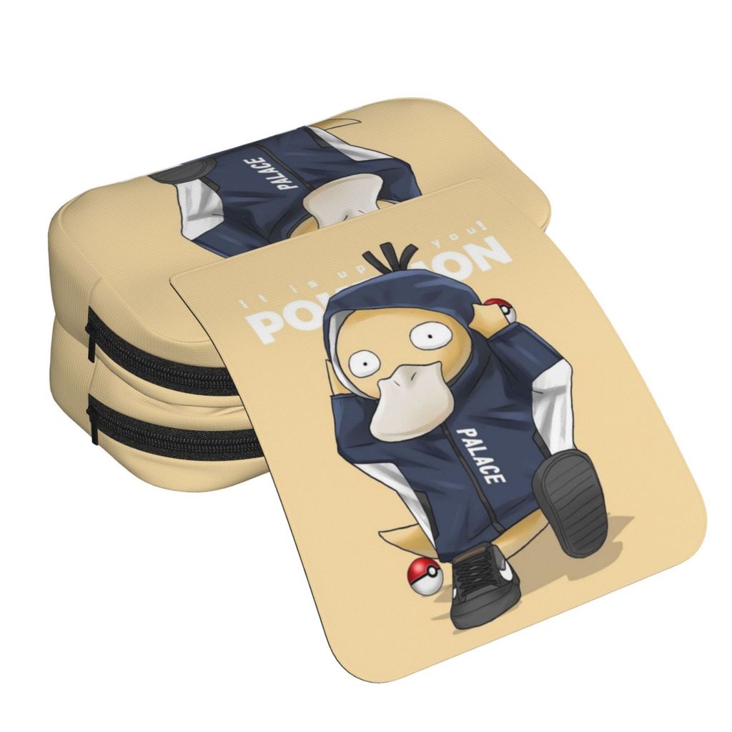 Psyduck กล่องดินสอสองชั้นพร้อมที่จับกระเป๋าดินสอขนาดใหญ่น่ารักพิมพ์กระเป๋าดินสอสําหรับเด็กผู้ชายผู้ห