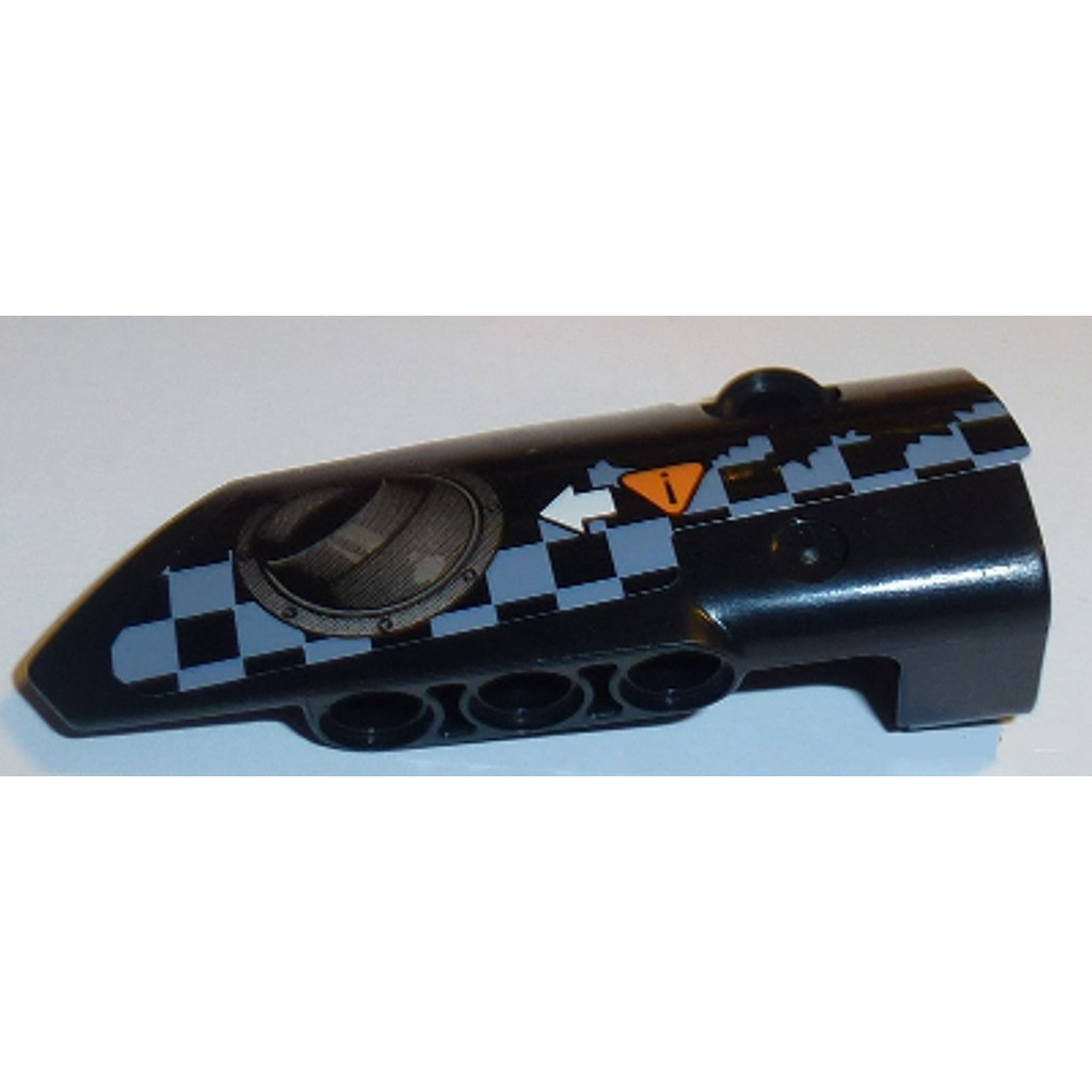 Brick2cube Part - Technic, Panel Fairing # 4 Small Smooth Long, Side B with Exhaust Port, White Arro