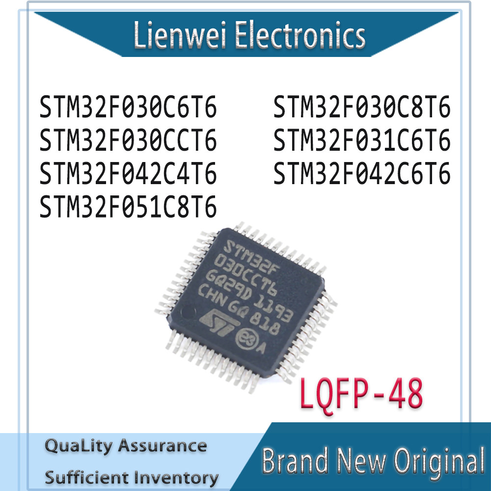 100% ใหม่เดิม STM32F030C6T6 STM32F030C8T6 STM32F030CCT6 STM32F031C6T6 STM32F042C6T051 STM32F8T6T6T6S