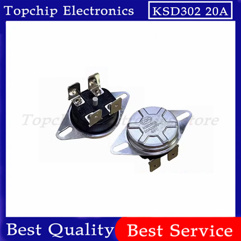1pcs KSD302 KSD302X KSD302T 75/85C/92C/93C/95C 20A 250Vdegree Manual Reset อุณหภูมิความร้อนควบคุมเคร