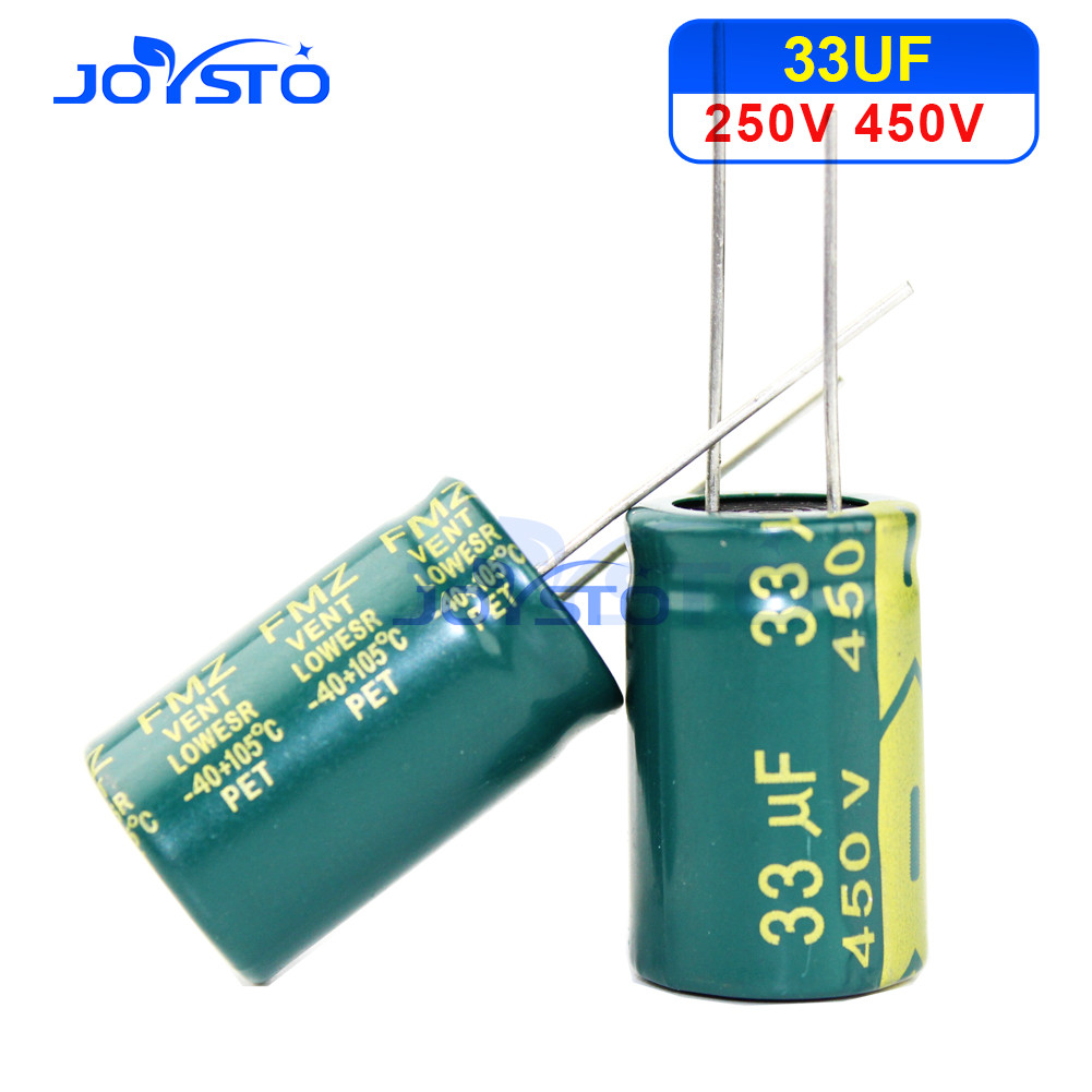5-10PCS อลูมิเนียม electrolytic capacitor 250V 33UF 400V 33UF 450V 33UF ความถี่สูงความต้านทานต่ําอาย