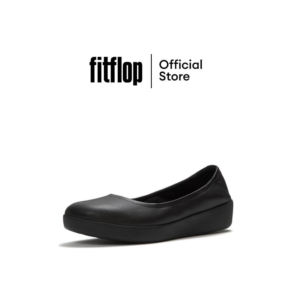 FITFLOP EVERYDAY FLOW FLOWFORM LEATHER BALLERINA รองเท้าทรงบัลเล่ต์ผู้หญิง รุ่น A7G-090 สี BLACK